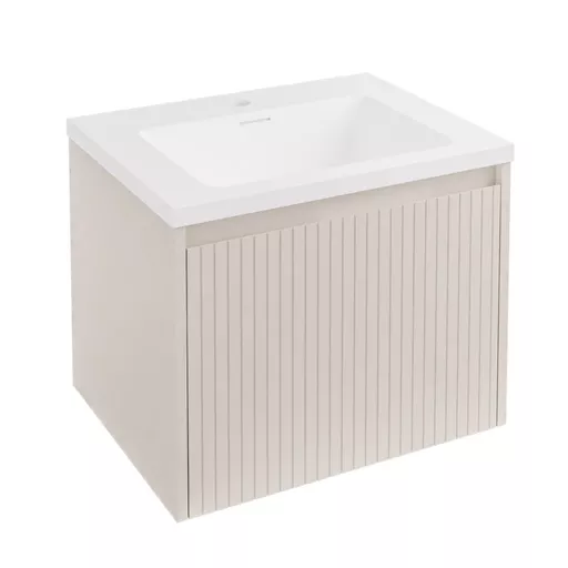 Stockton 60cm Fluted Wall Hung Unit 1 Drawer Cashmere