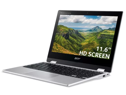 Acer Chromebook Spin 311 CP311-3H Convertible Laptop - MTK MT8183, 4GB, 64GB eMMC, Integrated Graphics, 11.6" HD Touchscreen, Chrome OS, Silver