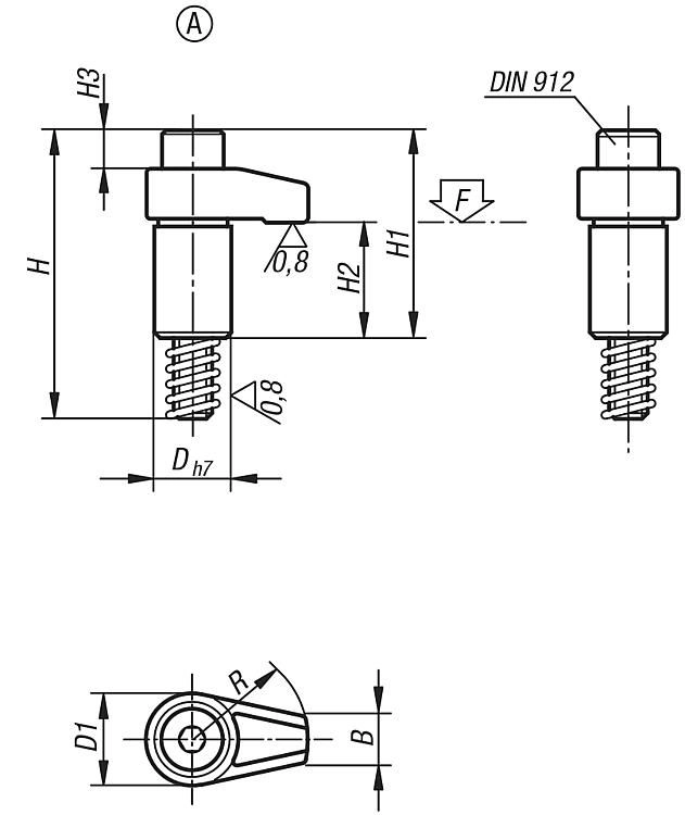 Hook Clamp With Ground Shank. M10x65. 20mm Diameter. 30mm Radius. Carbon Steel.