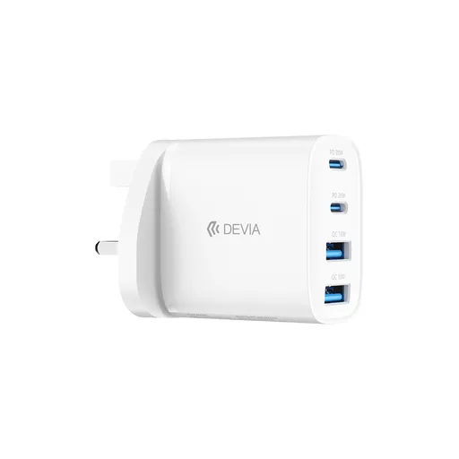 Devia - 40W Dual USB-C & USB Power Delivery 3-Pin UK Charging Plug - White