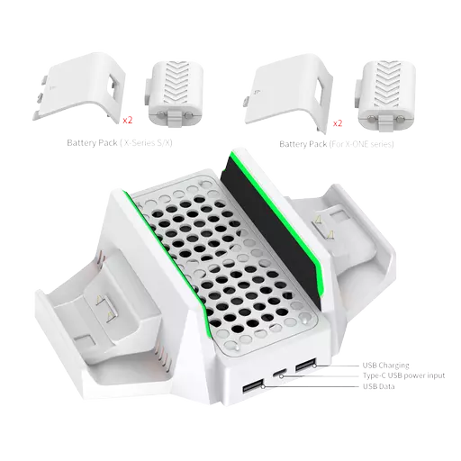 Dobe Multifunctional Cooling & Charging Stand for Xbox Series S White