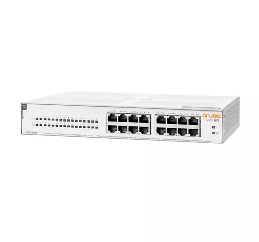 Aruba Instant On 1430 16G Class4 PoE 124W Unmanaged L2 Gigabit Ethernet (10/100/1000) Power over Ethernet (PoE) 1U White