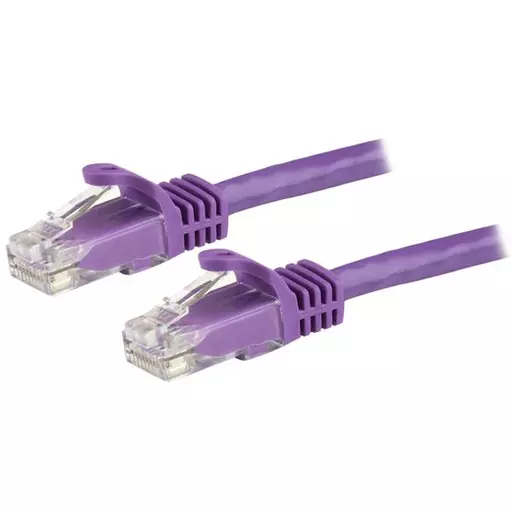 StarTech.com 1.5m CAT6 Ethernet Cable - Purple CAT 6 Gigabit Ethernet Wire -650MHz 100W PoE RJ45 UTP Network/Patch Cord Snagless w/Strain Relief Fluke Tested/Wiring is UL Certified/TIA