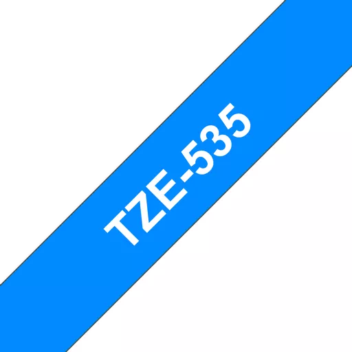 Brother TZE-535 DirectLabel white on blue Laminat 12mm x 8m for Brother P-Touch TZ 3.5-18mm/6-12mm/6-18mm/6-24mm/6-36mm