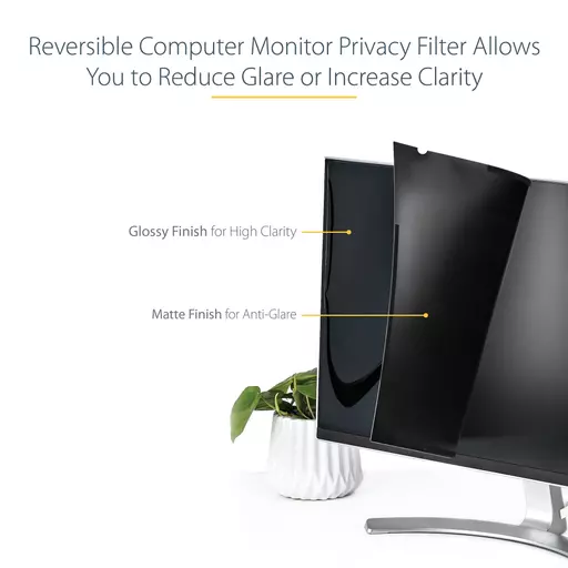 StarTech.com Monitor Privacy Screen for 20 inch PC Display - Computer Screen Security Filter - Blue Light Reducing Screen Protector Film - 16:9 Widescreen - Matte/Glossy - +/-30 Degree