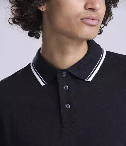 AWDis Long Sleeve Tipped 100 Polo Shirt