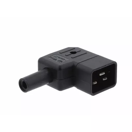 IEC C20 Rewirable - Right Angled (16A, 250V), Black