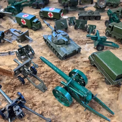 3 assorted Army Dinky Toys