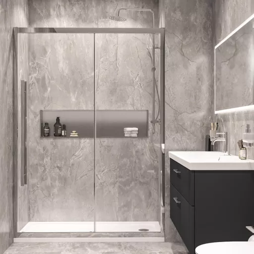 1200x300mm Shower Niche - Chrome