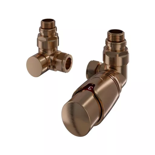 15mm Corner TRV and Lockshield Valve	 Brushed Bronze