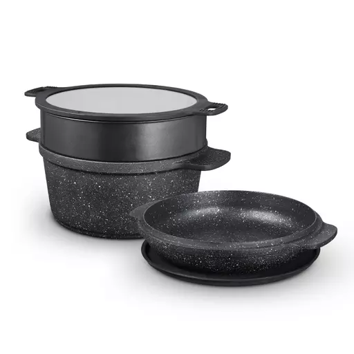 Precision 24cm Multi-Functional Casserole Set with Steamer Insert