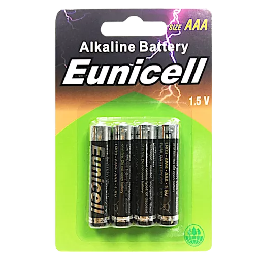 EUNICELL AAA 1.5V Alkaline Batteries (4 PER CARD)