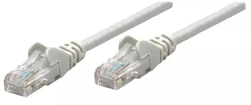 Intellinet Network Patch Cable, Cat6, 15m, Grey, Copper, U/UTP, PVC, RJ45, Gold Plated Contacts, Snagless, Booted, Lifetime Warranty, Polybag