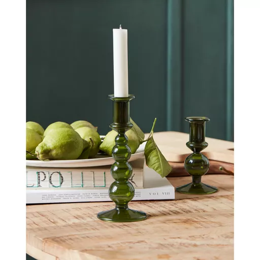 Candle stand, Vidro, Green, Large