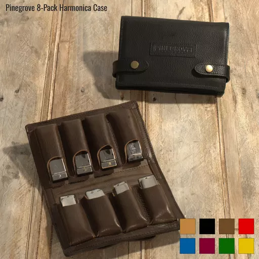 Eight-Pack Leather Harmonica Case