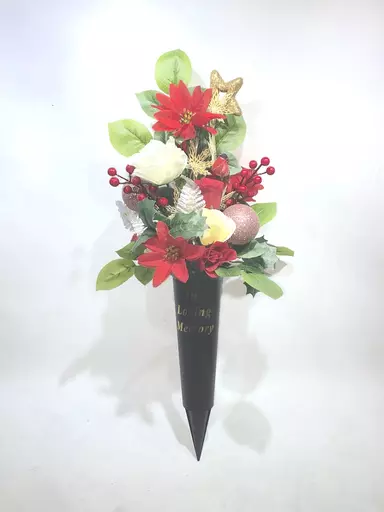 CHRISTMAS GRAVE SPIKE TRIBUTE - memorial grave marker - Single or Twin Pack