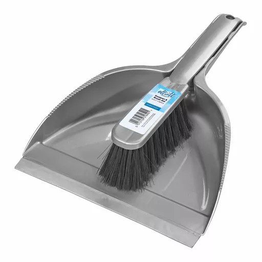 Dustpan & Brush Soft Fibres Silver