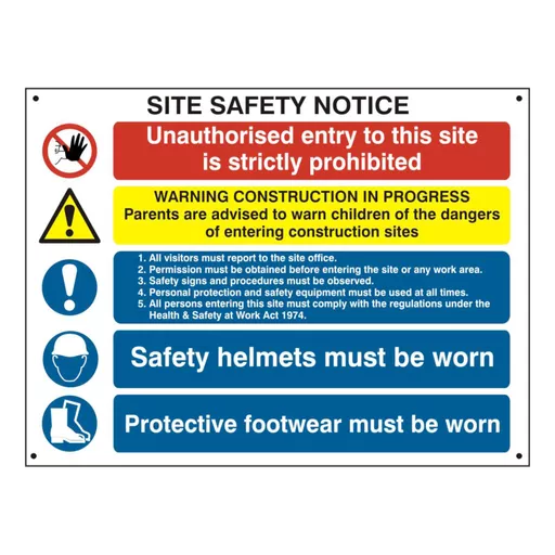 ASEC Composite Site Safety Poster 800mm x 600mm PVC Sign