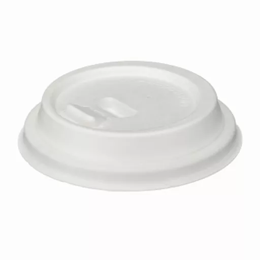 8OZ WHITE MOULDED FIBRE LIFT & LOCK HOT CUP LID - (1X1000)