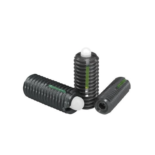 K0328 - Spring Plungers With Hexagon Socket And POM Thrust Pin In Steel With Thread Lock