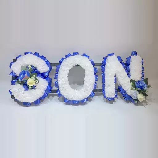 Memorial Wreaths Artificial Silk Funeral Flower Wreath With Custom 3-Letter Name - Memorial Tribute Silky Bouquets Funeral Wreath - Foto 2