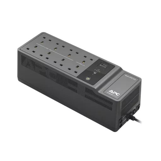 APC Back-UPS, 650VA/400W Floor/Wall Mount, 230V, 8x British BS1363A outlets, USB Type A Port, User Replaceable Battery