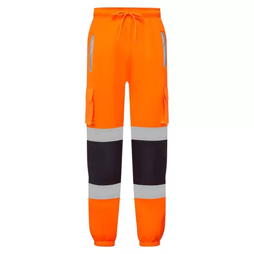 Supertouch Hi Vis Orange 2 Tone Jogging Bottoms