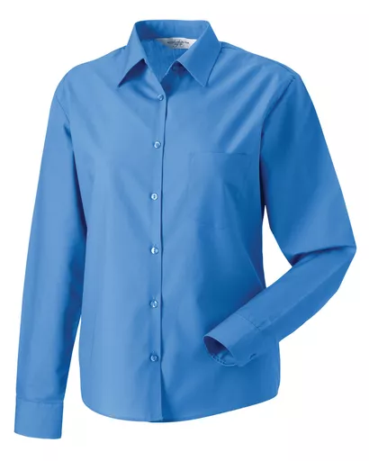 Ladies' Long Sleeve Polycotton Easy Care Poplin Shirt