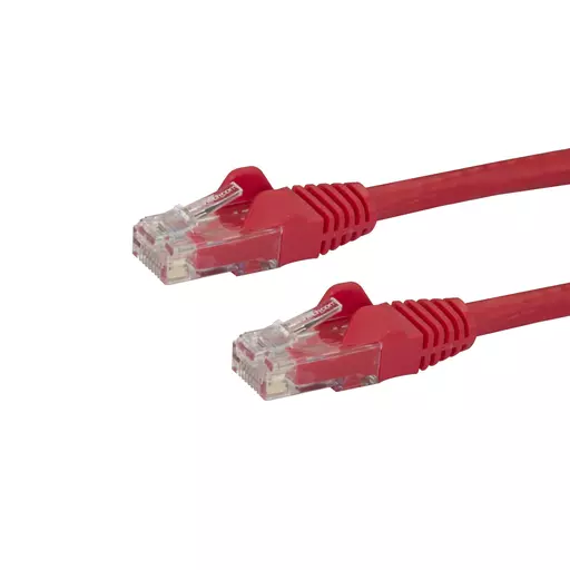StarTech.com 50cm CAT6 Ethernet Cable - Red CAT 6 Gigabit Ethernet Wire -650MHz 100W PoE RJ45 UTP Network/Patch Cord Snagless w/Strain Relief Fluke Tested/Wiring is UL Certified/TIA
