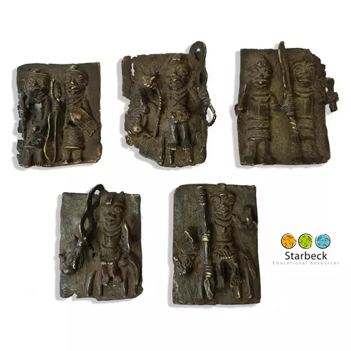 Set of 5 Benin Replica Plaques