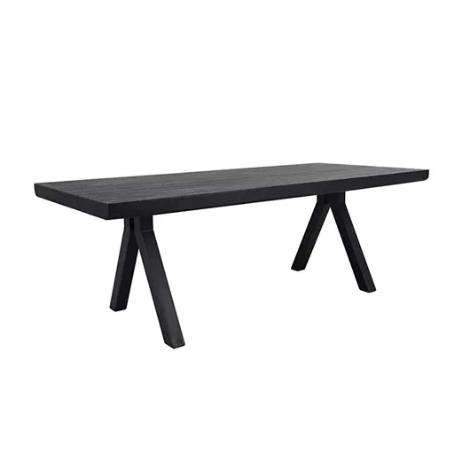 Dining Table, Koge, Matt black wood - Small