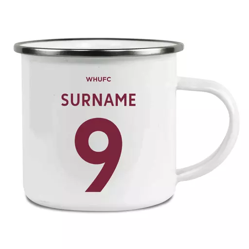 West Ham United FC Back of Shirt Enamel Camping Mug