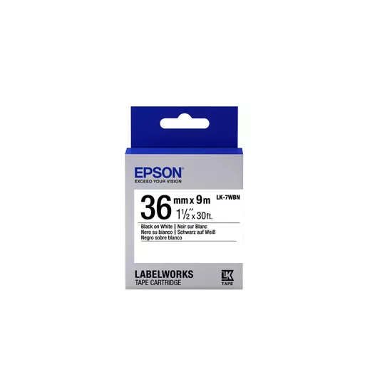 Epson C53S657006/LK-7WBN DirectLabel-etikettes black on white 36mm x 9m for Epson LabelWorks 4-36mm