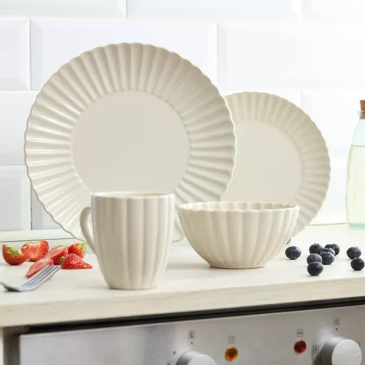 16 Piece Scallop Dinner Set