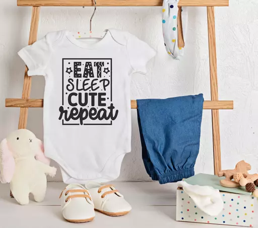 Personalised 'Eat Sleep Cute Repeat' Babygrow