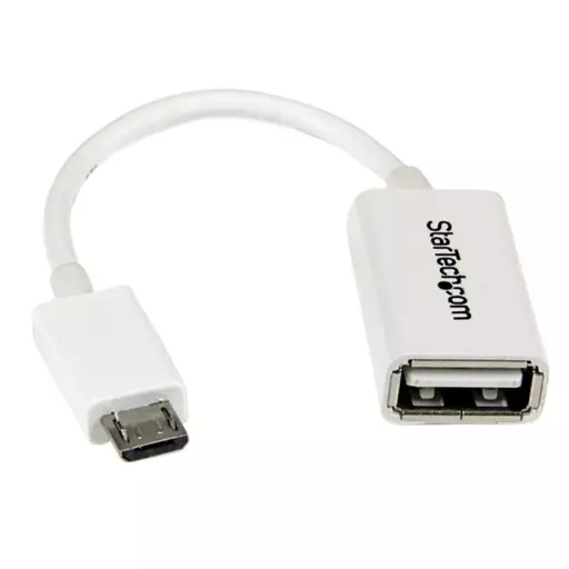 StarTech.com 5in White Micro USB to USB OTG Host Adapter M/F