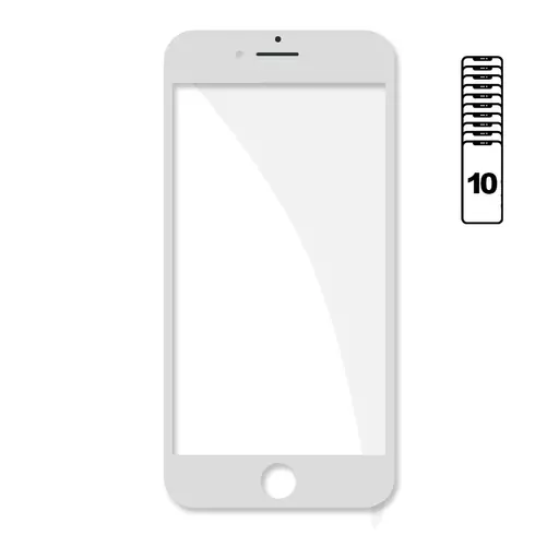 4-in-1 Digitizer (Glass + Frame + Digitizer + OCA + Polarizer) (10 Pack) (CERTIFIED) (White) - For iPhone 8 Plus