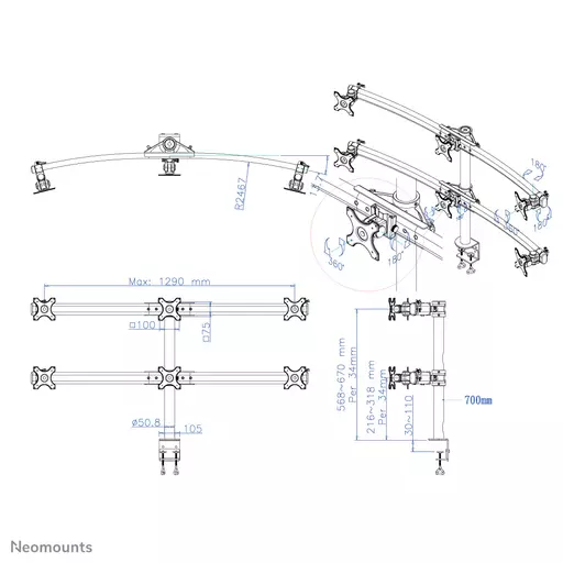 Neomounts monitor arm desk mount