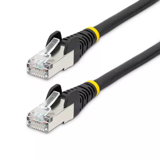 StarTech.com 7.5m CAT6a Ethernet Cable - Black - Low Smoke Zero Halogen (LSZH) - 10GbE 500MHz 100W PoE++ Snagless RJ-45 w/Strain Reliefs S/FTP Network Patch Cord