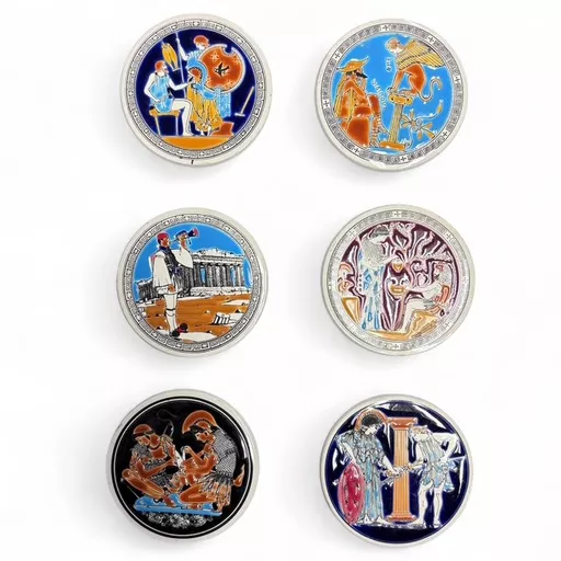 Set of 6 Greek Scene Coasters
