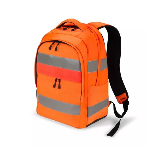 Dicota Hi-Vis backpack Orange Polyethylene terephthalate (PET), Thermoplastic polyurethane (TPU)