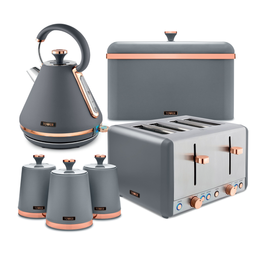 Tower Cavaletto 4 Piece Kitchen Bundle with 4 Slice Toaster None