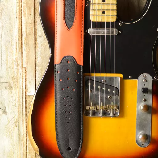 GS60 Two-Tone Guitar Strap - Orange & Black