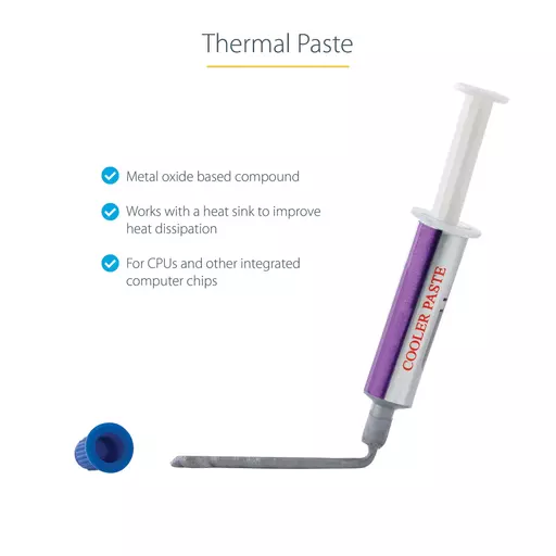 StarTech.com Thermal Paste, Metal Oxide Compound, Re-sealable Syringe (1.5g), CPU Heat Sink Thermal Grease Paste