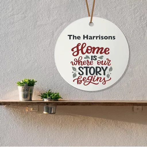 Home Story Ceramic Plaque