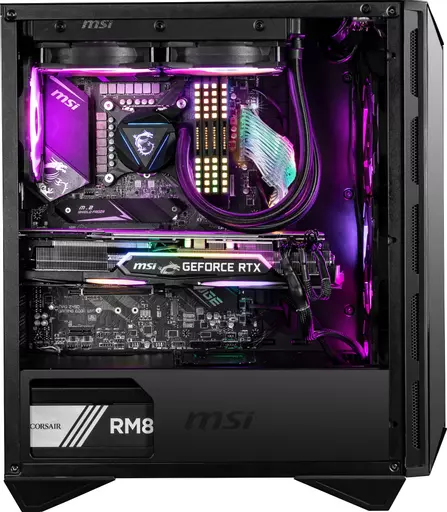 MSI MPG GUNGNIR 110R Mid Tower Gaming Computer Case Black, USB 3.2 Gen2 Type C, 4x 120mm ARGB Fan, Mystic Light Sync, 1 to 6 ARGB Control board, 2x Tempered Glass Panels, ATX, mATX, mini-ITX