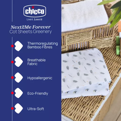 Next2Me Bamboo Forever Cot Set 2 Pieces - Greenery