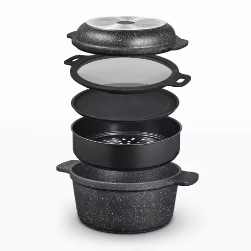 Precision 24cm Multi-Functional Casserole Set with Steamer Insert