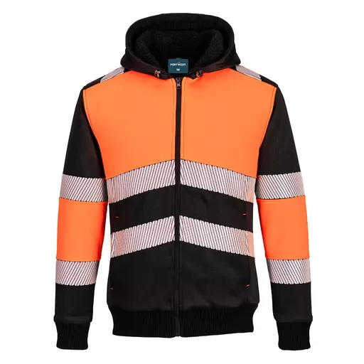 PW3 Hi-Vis Zipped Class 1 Winter Hoodie