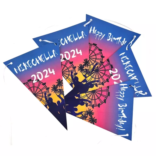 Personalised Festival Coachella Pennant Bunting